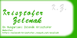krisztofer zelenak business card